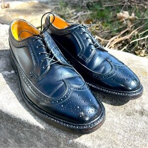 Vntg Men’s Florsheim Imperial Shoes Oxford Pebble Longwing Black 10D 92604